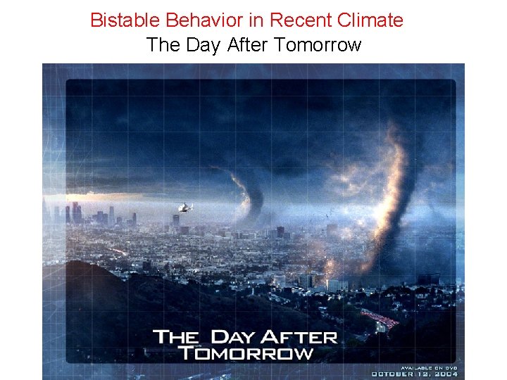 Bistable Behavior in Recent Climate The Day After Tomorrow 