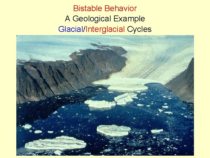 Bistable Behavior A Geological Example Glacial/Interglacial Cycles 