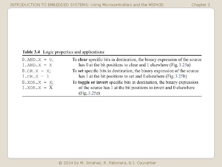 INTRODUCTION TO EMBEDDED SYSTEMS: Using Microcontrollers and the MSP 430 © 2014 by M.