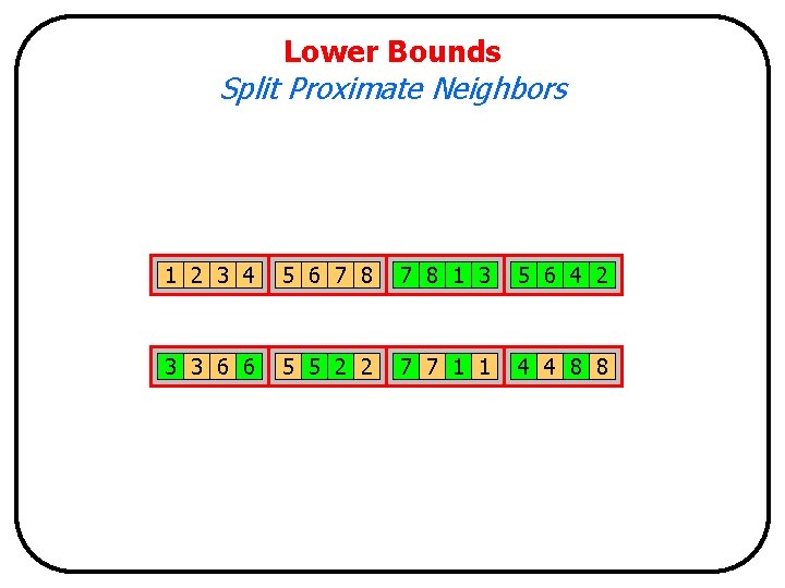 Lower Bounds Split Proximate Neighbors 1 2 3 4 5 6 7 8 1