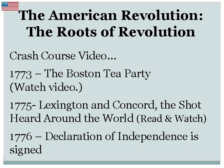 The American Revolution: The Roots of Revolution Crash Course Video… 1773 – The Boston