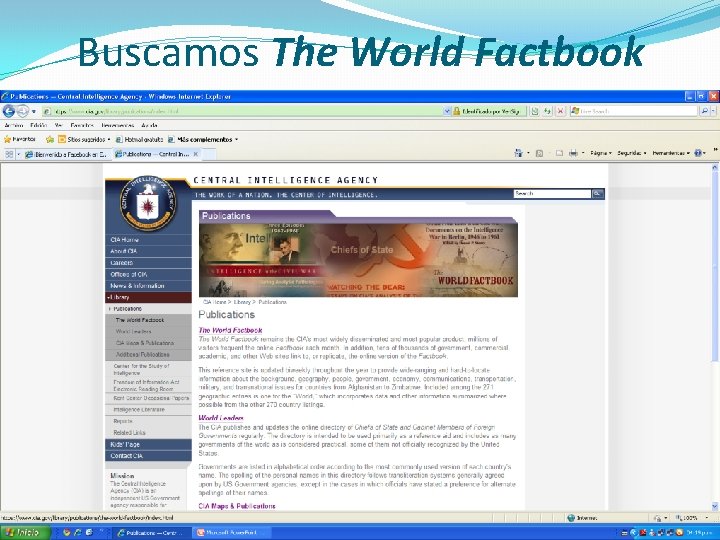 Buscamos The World Factbook 