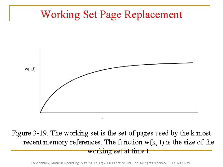 Working Set Page Replacement Figure 3 -19. The working set is the set of