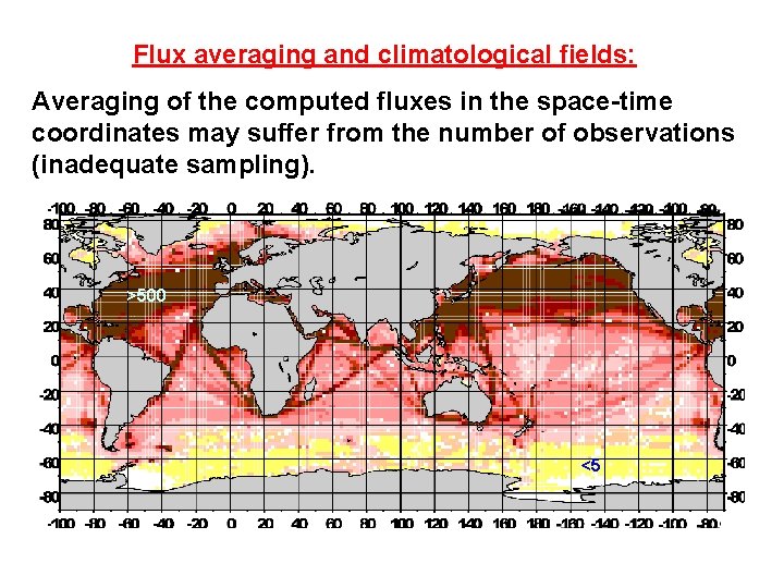 Flux averaging and climatological fields: Averaging of the computed fluxes in the space-time coordinates