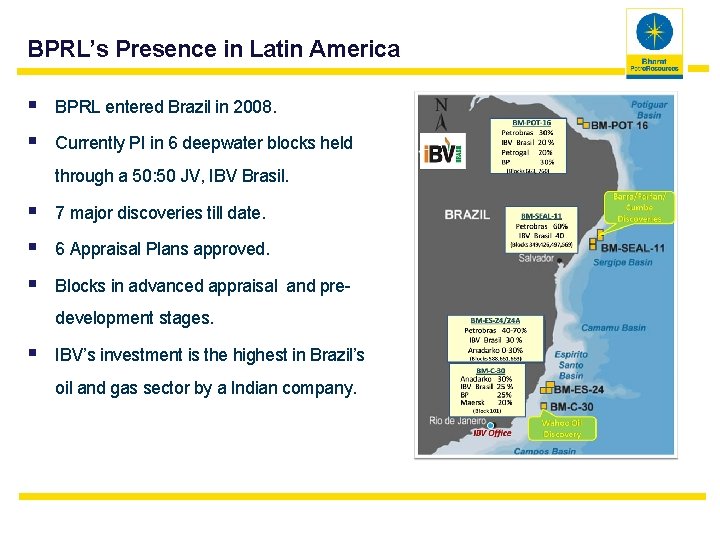 BPRL’s Presence in Latin America § BPRL entered Brazil in 2008. § Currently PI