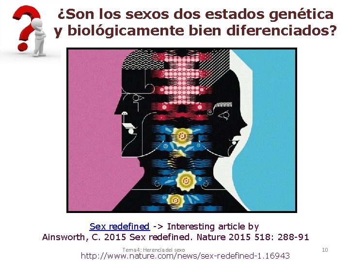 ¿Son los sexos dos estados genética y biológicamente bien diferenciados? Sex redefined -> Interesting