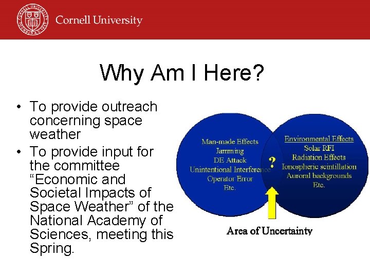 Why Am I Here? • To provide outreach concerning space weather • To provide