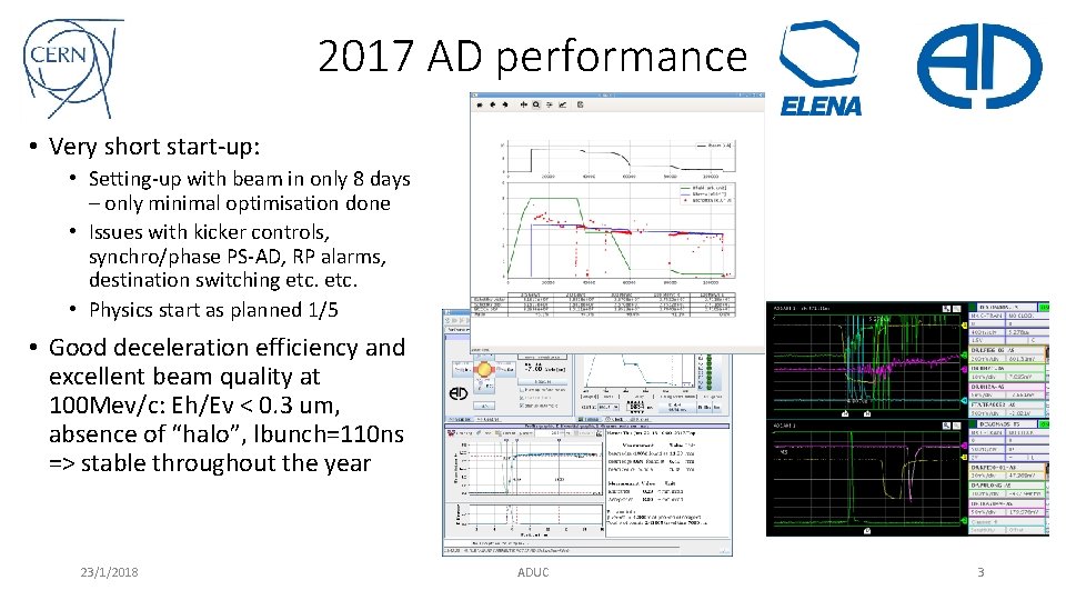 2017 AD performance • Very short start-up: • Setting-up with beam in only 8