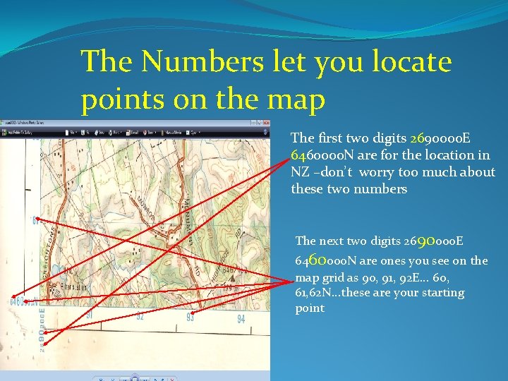 The Numbers let you locate points on the map The first two digits 2690000 The Numbers let you locate points on the map The first two digits 2690000