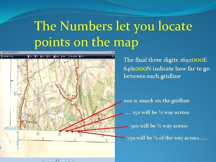The Numbers let you locate points on the map The final three digits 2692000
