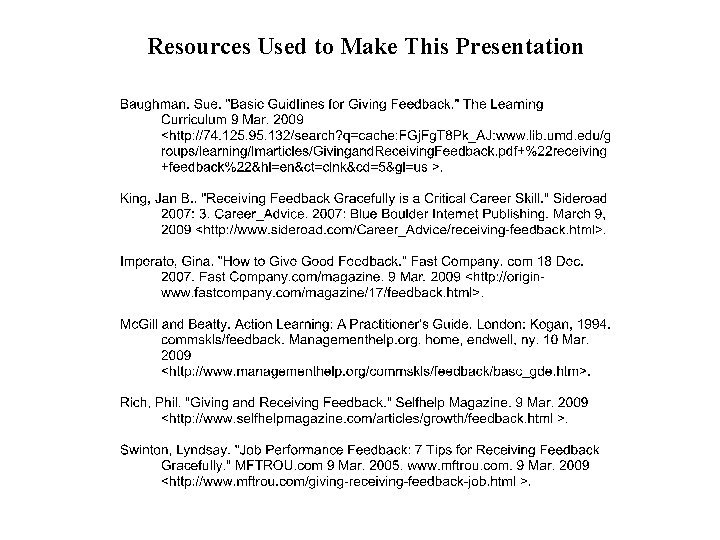 Resources Used to Make This Presentation 
