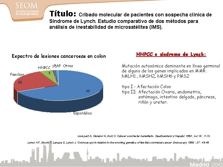 Título: Cribado molecular de pacientes con sospecha clínica de Síndrome de Lynch. Estudio comparativo