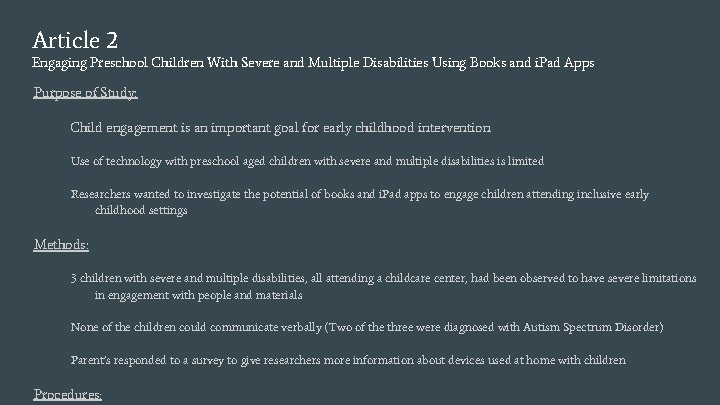 Article 2 Engaging Preschool Children With Severe and Multiple Disabilities Using Books and i.