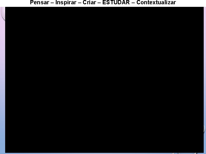 Pensar – Inspirar – Criar – ESTUDAR – Contextualizar 