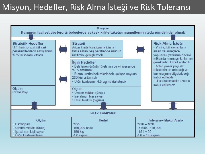 Misyon, Hedefler, Risk Alma İsteği ve Risk Toleransı 