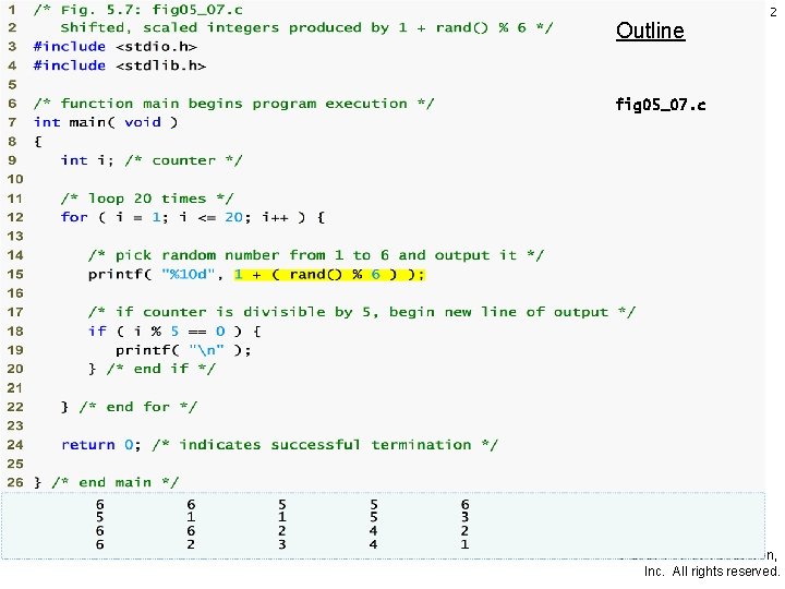 Outline 2 fig 05_07. c 2007 Pearson Education, Inc. All rights reserved. 