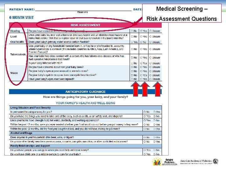 Medical Screening – Risk Assessment Questions 