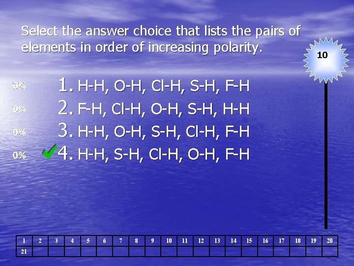 Select the answer choice that lists the pairs of elements in order of increasing