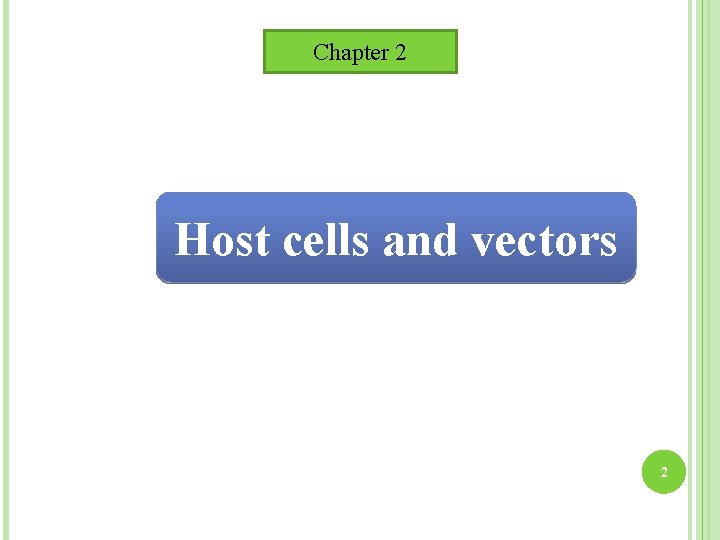 Chapter 2 Host cells and vectors 2 