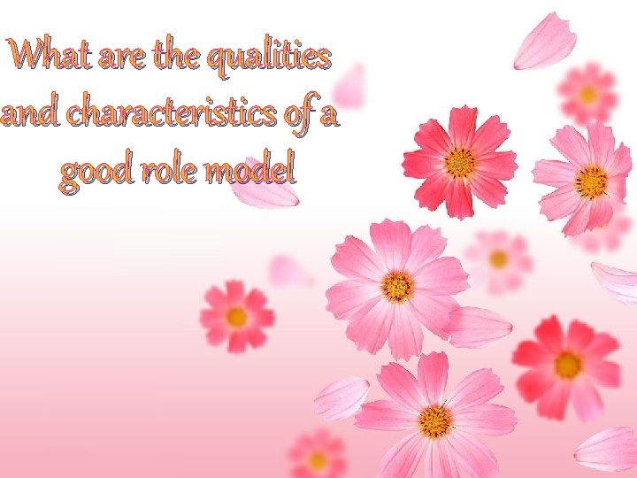 What are the qualities and characteristics of a good role model 