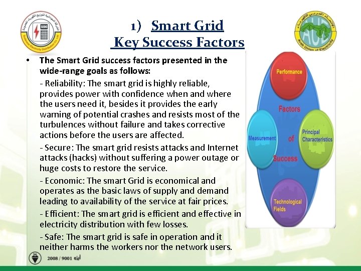1) Smart Grid Key Success Factors • The Smart Grid success factors presented in