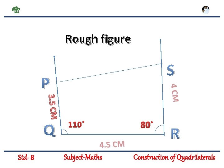 Rough figure S 3. 5 CM Q Std- 8 4 CM P 110˚ 80˚