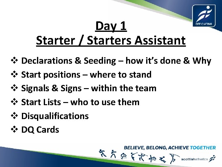 Day 1 Starter / Starters Assistant v Declarations & Seeding – how it’s done