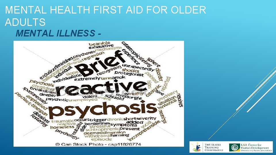 MENTAL HEALTH FIRST AID FOR OLDER ADULTS MENTAL ILLNESS - 