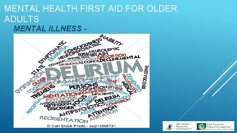 MENTAL HEALTH FIRST AID FOR OLDER ADULTS MENTAL ILLNESS - 
