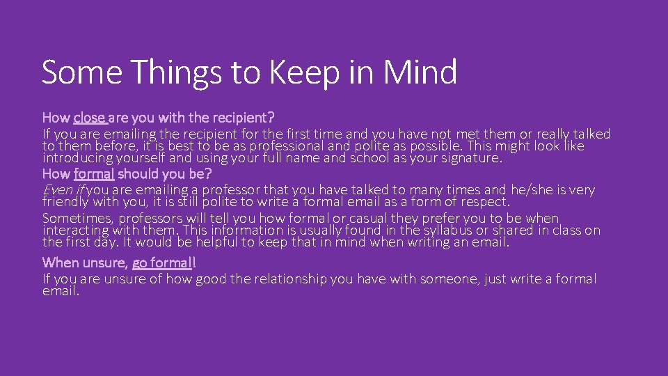 Some Things to Keep in Mind How close are you with the recipient? If Some Things to Keep in Mind How close are you with the recipient? If