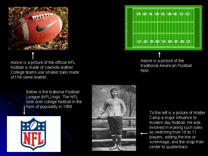 Above is a picture of the official NFL football is made of cowhide leather.