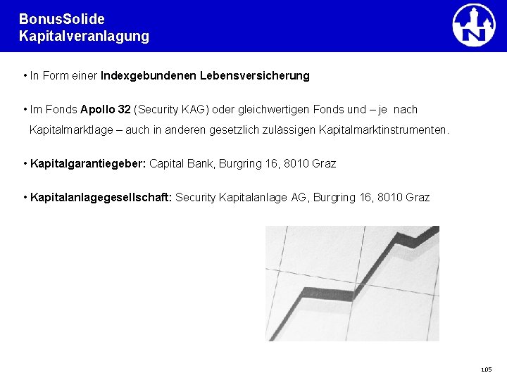 Bonus. Solide Kapitalveranlagung • In Form einer Indexgebundenen Lebensversicherung • Im Fonds Apollo 32