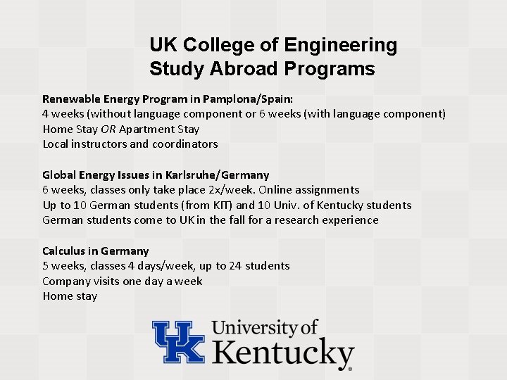 UK College of Engineering Study Abroad Programs Renewable Energy Program in Pamplona/Spain: 4 weeks