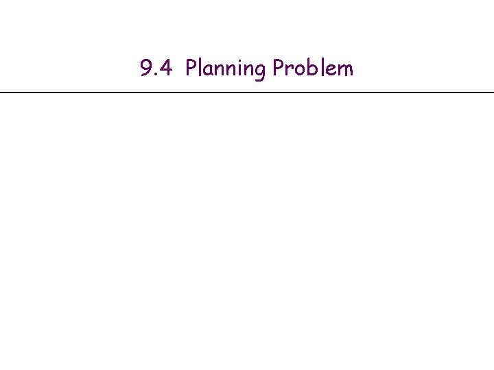 9. 4 Planning Problem 