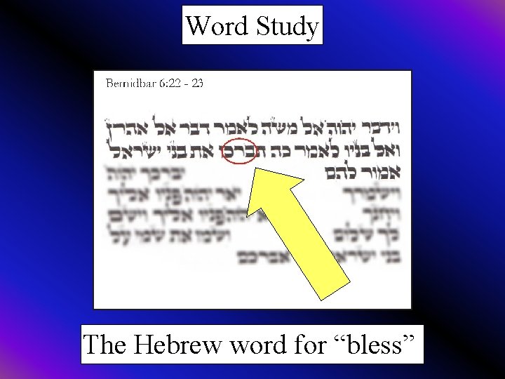 Word Study The Hebrew word for “bless” 