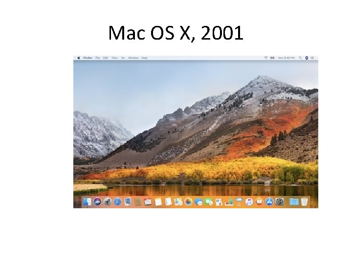 Mac OS X, 2001 