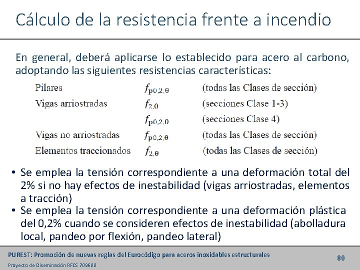 Cálculo de la resistencia frente a incendio En general, deberá aplicarse lo establecido para