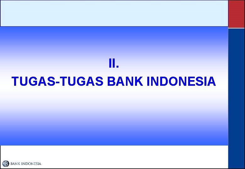  II. TUGAS-TUGAS BANK INDONESIA 