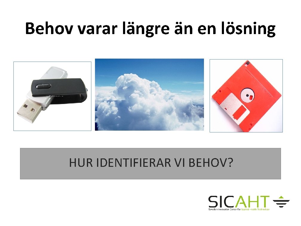 Behov varar längre än en lösning HUR IDENTIFIERAR VI BEHOV? 