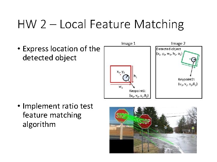 HW 2 – Local Feature Matching • Express location of the detected object •