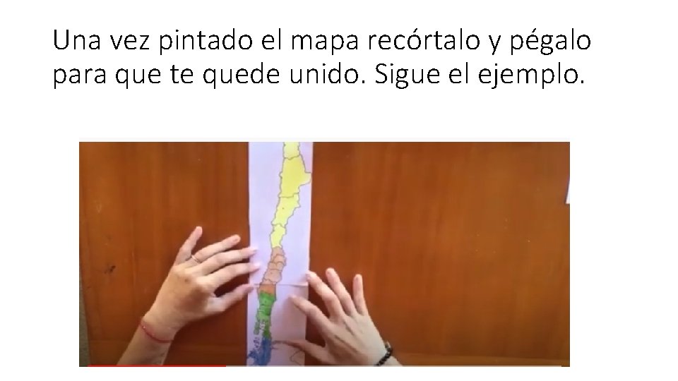 Una vez pintado el mapa recórtalo y pégalo para que te quede unido. Sigue