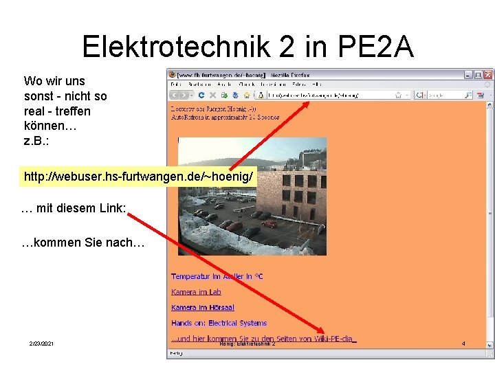 Elektrotechnik 2 in PE 2 A Wo wir uns sonst - nicht so real