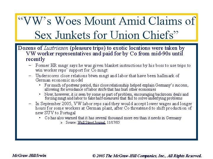 “VW’s Woes Mount Amid Claims of Sex Junkets for Union Chiefs” Dozens of Lustriesen