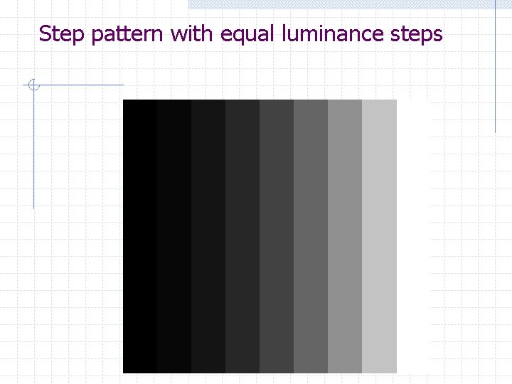 Step pattern with equal luminance steps  Step pattern with equal luminance steps