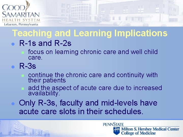 Teaching and Learning Implications l R-1 s and R-2 s n l R-3 s