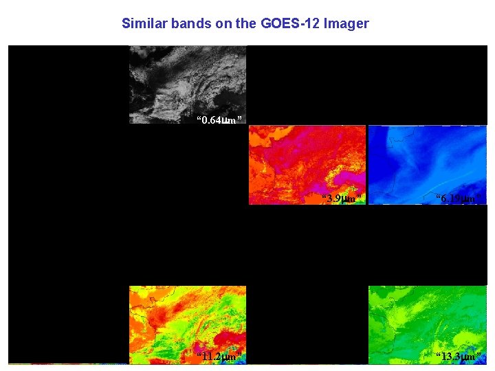 Similar bands on the GOES-12 Imager “ 0. 47 m” “ 0. 64 m”