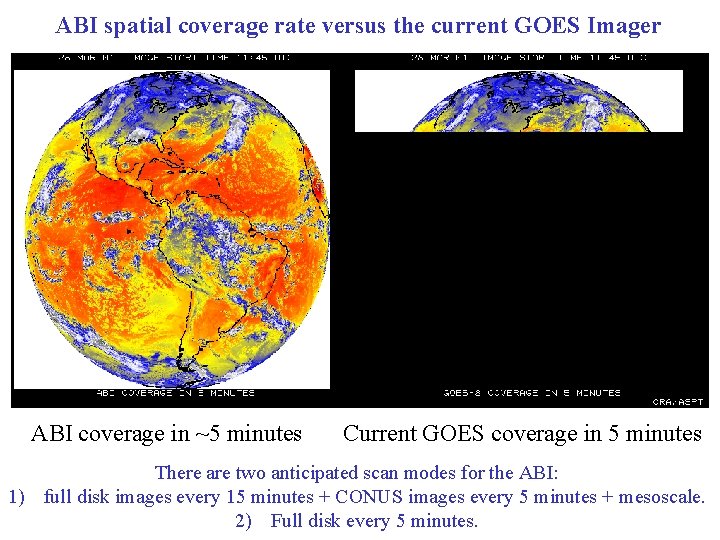 ABI spatial coverage rate versus the current GOES Imager ABI coverage in ~5 minutes