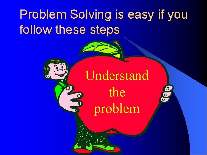 Problem Solving is easy if you follow these steps Understand the problem 