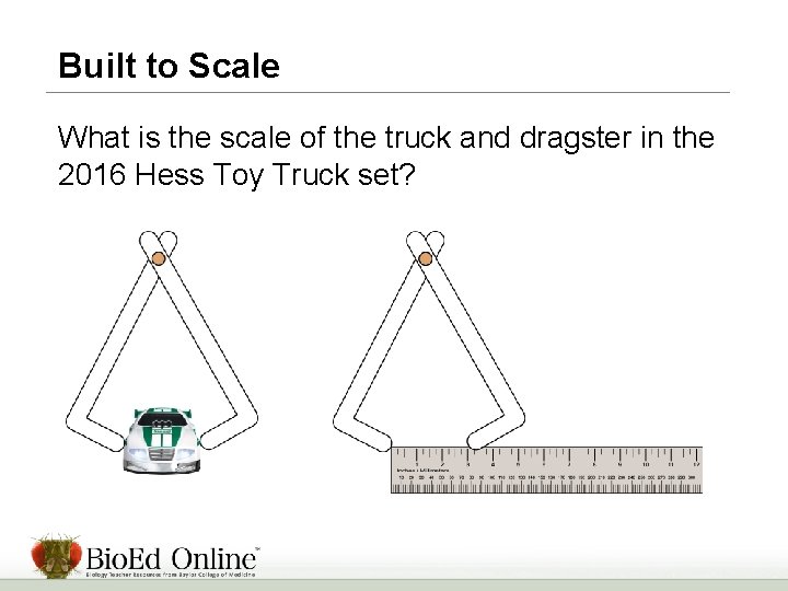 Built to Scale What is the scale of the truck and dragster in the