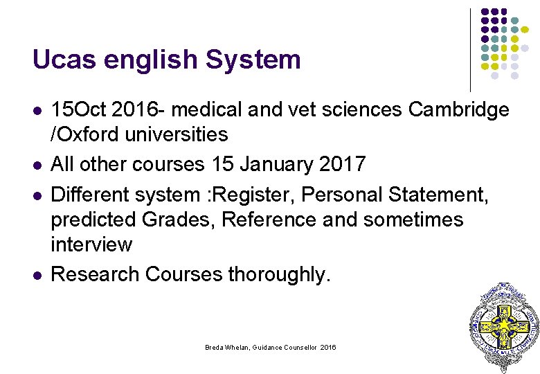 Ucas english System l l 15 Oct 2016 - medical and vet sciences Cambridge